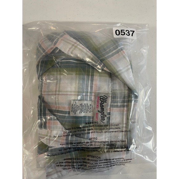 Wrangler Western Plaid Sleeveless‎ Snap Button Shirt M Medium - Picture 10 of 10